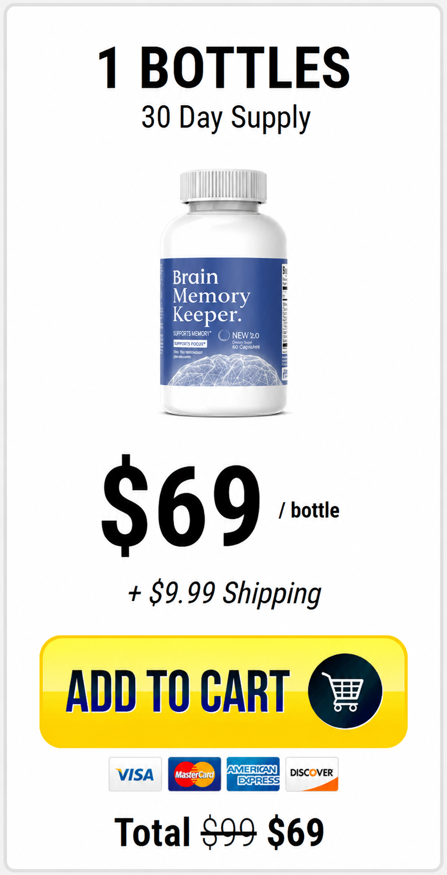 Brain Memory Keeper 1 Bottle Supply